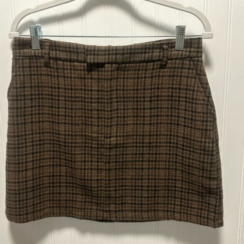 Plaid Mini Skirt Sz L preppy academia